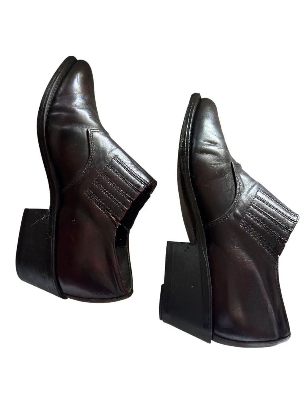 Laredo Mens Western Leather Slip-On Boots SP1128 Brown Size 7D